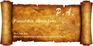Paschka Absolon névjegykártya